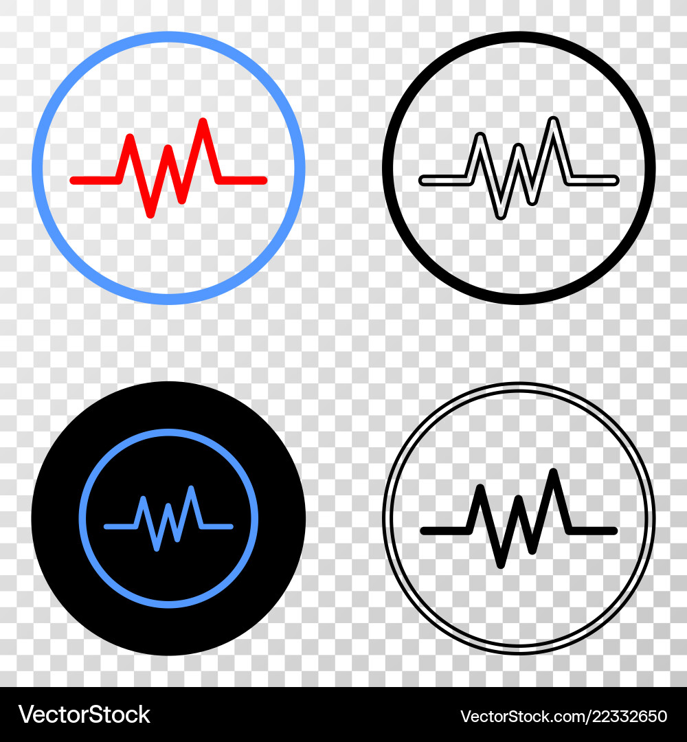 Pulse signal eps icon with contour version Vector Image