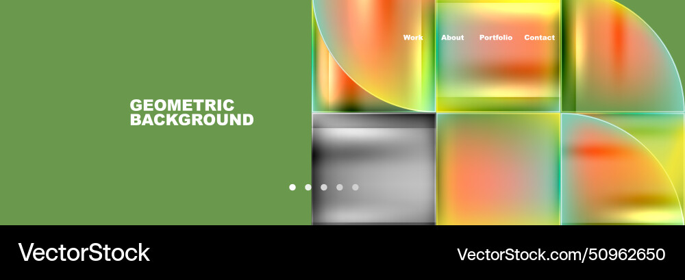 Round triangles and squares web site page template Vector Image