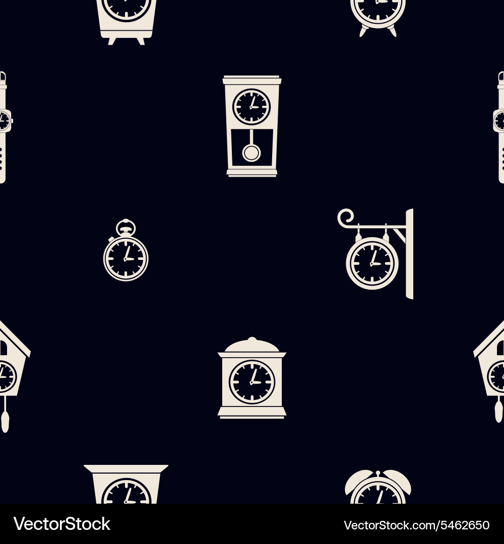 Seamless background with clock Vector Image