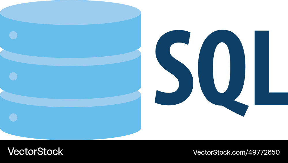 Sql database icon logo design ui or ux app Vector Image