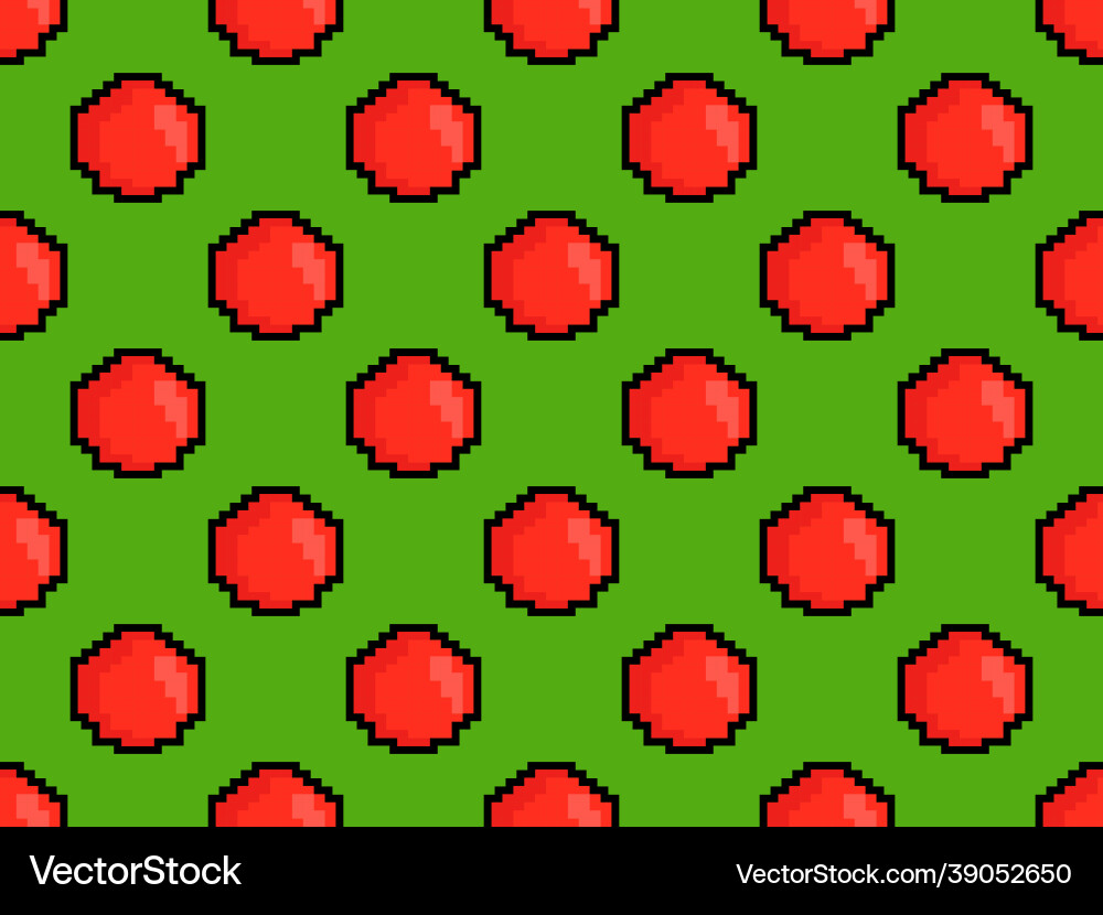 Tomatoes seamless pattern in pixel art style 8 Tomatoes seamless pattern in pixel art style 8 vector image