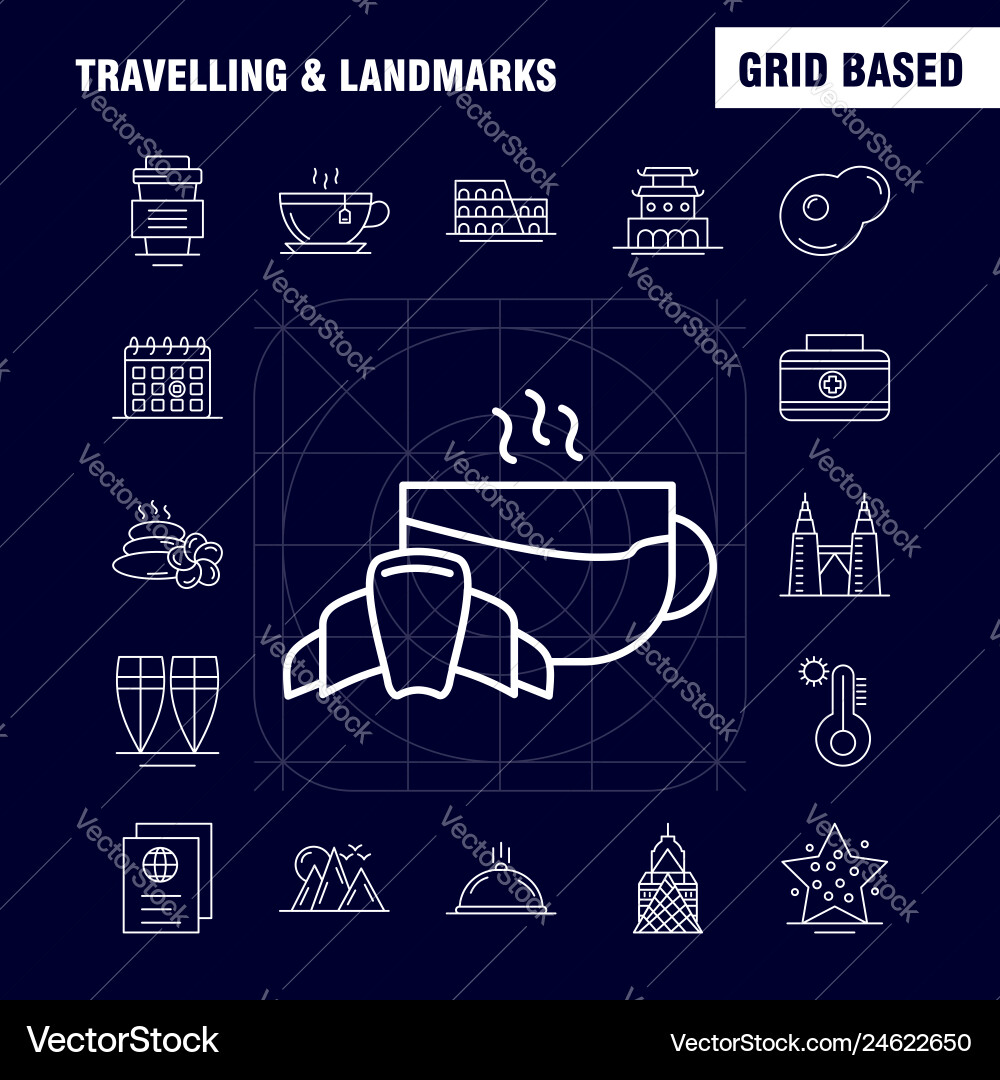 Travelling and landmarks line icon for web print Travelling and landmarks line icon for web print vector image