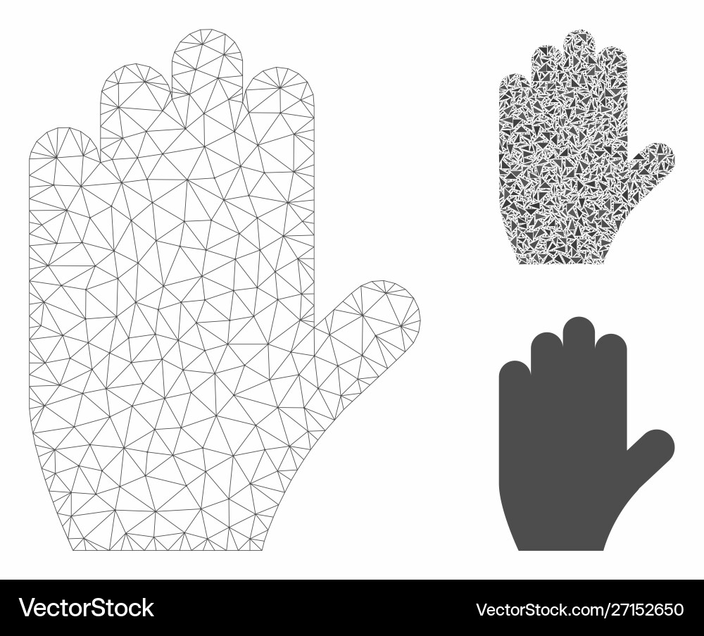 Voting hand mesh network model and triangle Voting hand mesh network model and triangle Vector Image