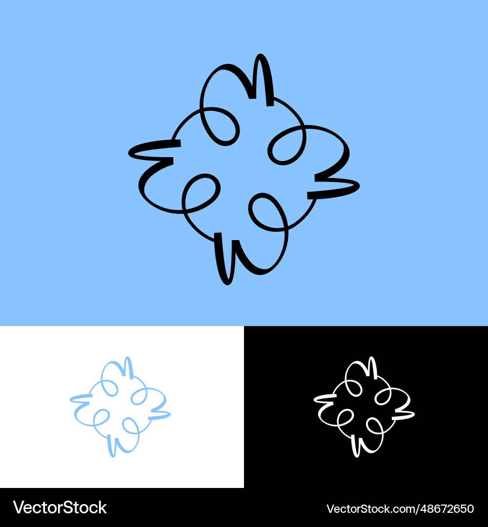 W logo monogram as ornament decorative elements Vector Image