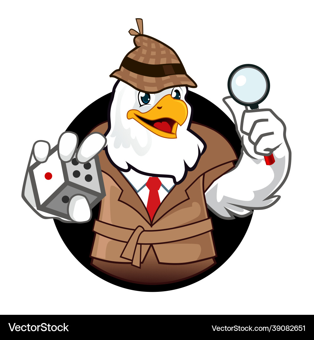Adler Detektiv nascot Cartoon Adler Detektiv nascot Cartoon vektorbild