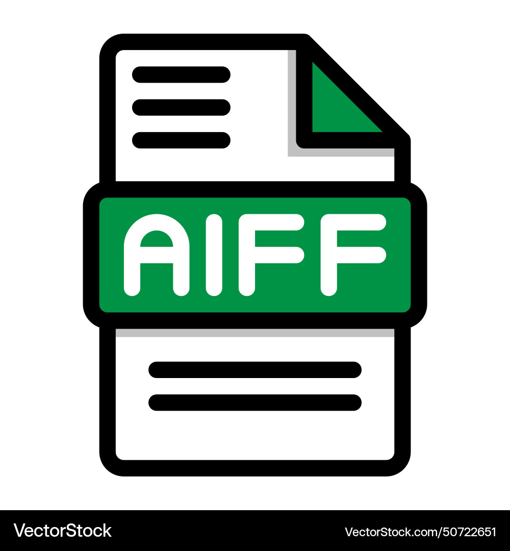 Aiff file icon flat audio icons format Aiff file icon flat audio icons format vector image