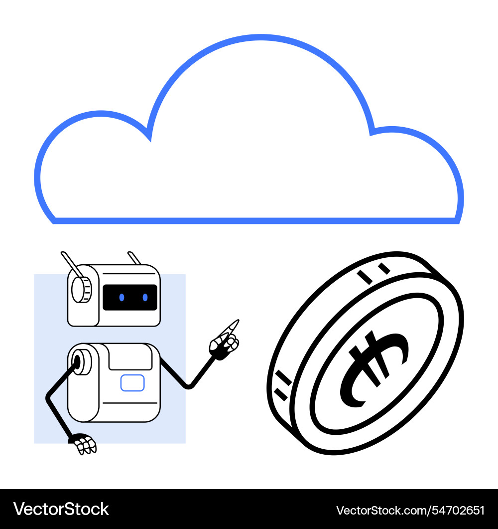 Cloud technology integration with ai Cloud technology integration with ai Vector Image
