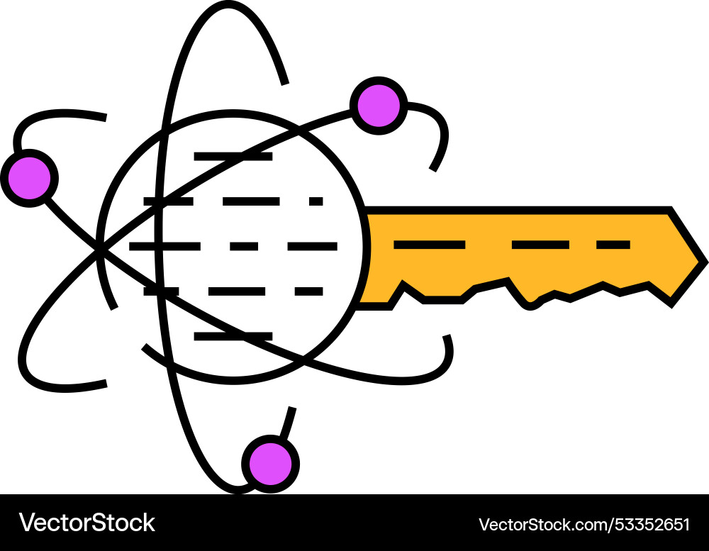 Encryption quantum technology icon color Encryption quantum technology icon color vector image