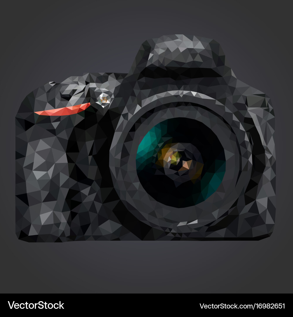 Image of a camera in low poly style Vector Image