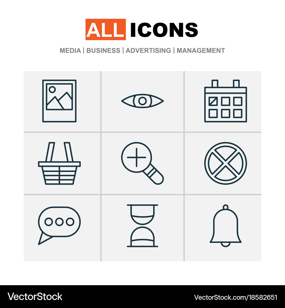 Internet icons set includes such as message Vector Image