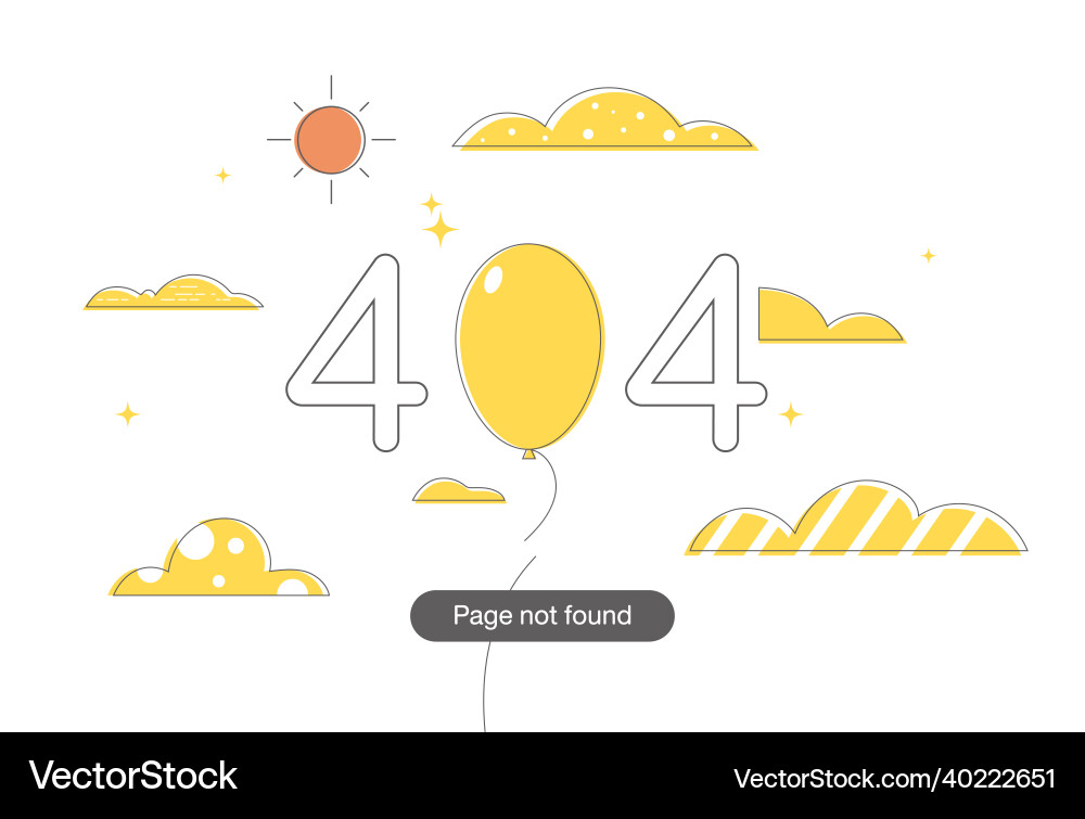 Internet network warning 404 error page or file Vector Image