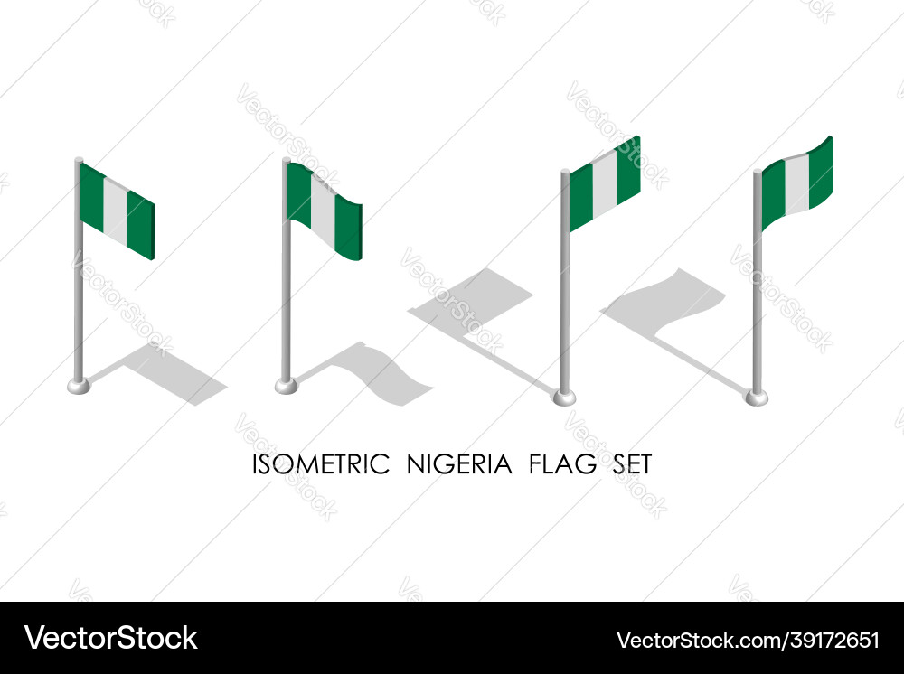 Isometric flag of nigeria in static position Vector Image
