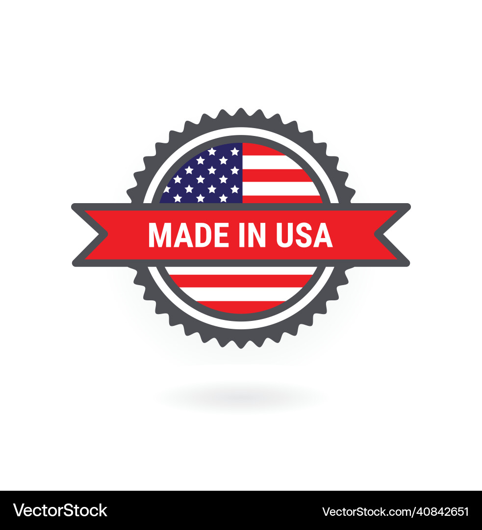 Made in usa badge american flag icon Made in usa badge american flag icon vector image