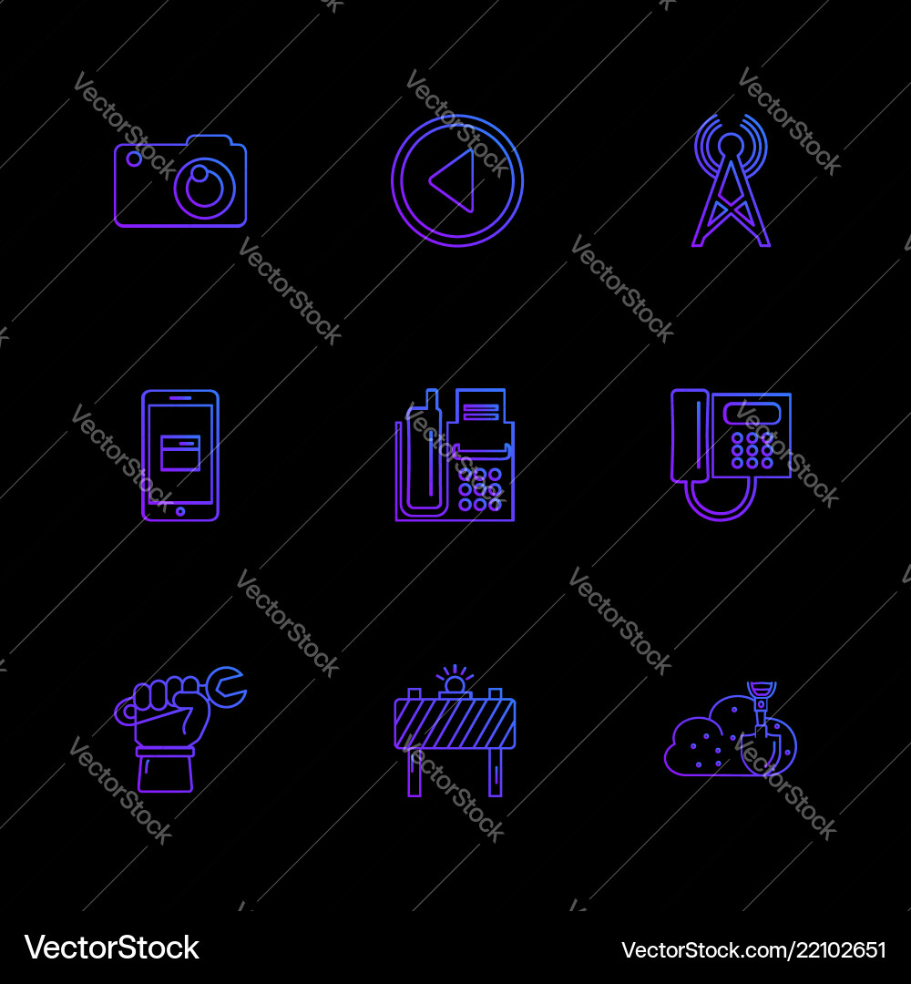 Multimedia user interface camera technology vector image