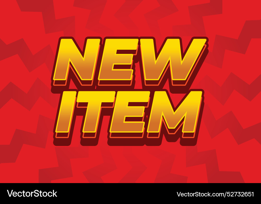 New item text effect in 3d style for print ad vector image