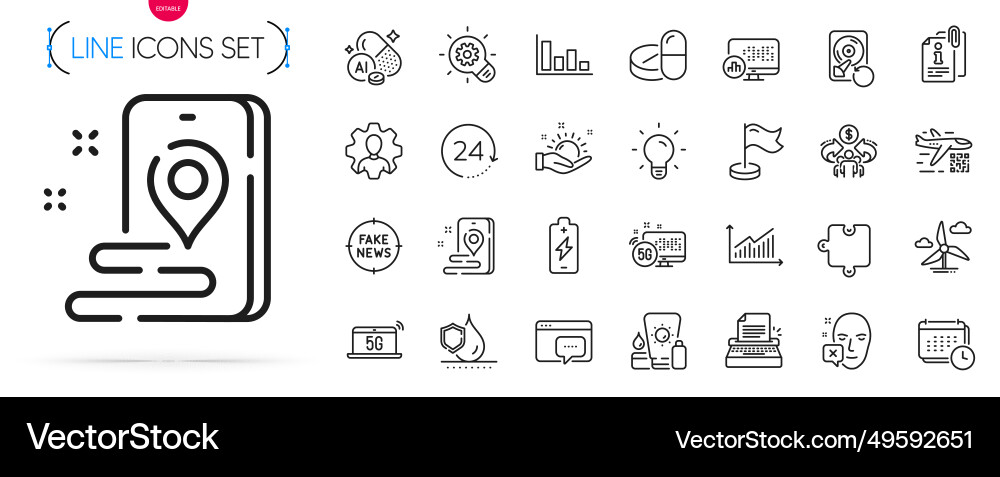 Pack of milestone attached info and graph line Pack of milestone attached info and graph line vector image