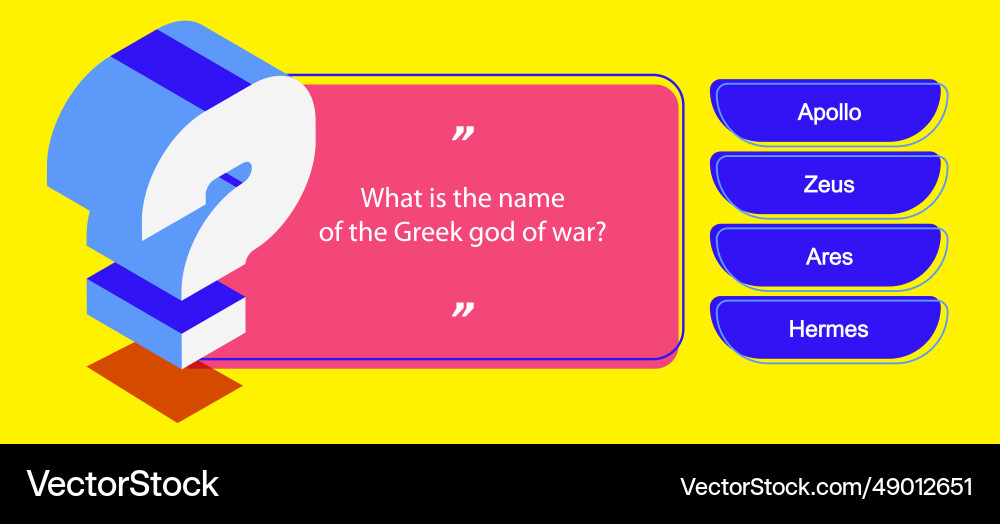 Quiz game menu template isometric style Vector Image