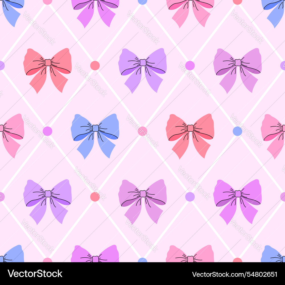 Seamless pattern with colorful bows vector image