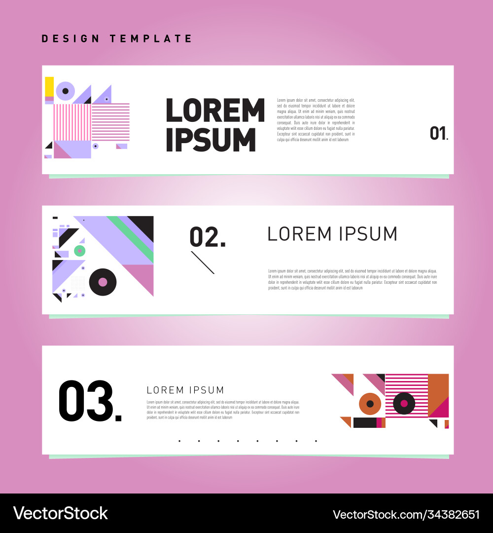 Set abstract banner web design template retro Set abstract banner web design template retro Vector Image
