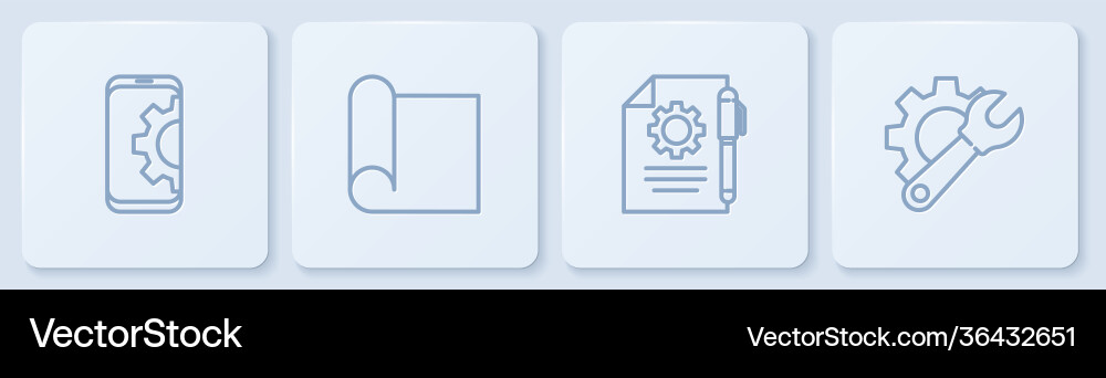 Set line setting on smartphone document settings Set line setting on smartphone document settings vector image
