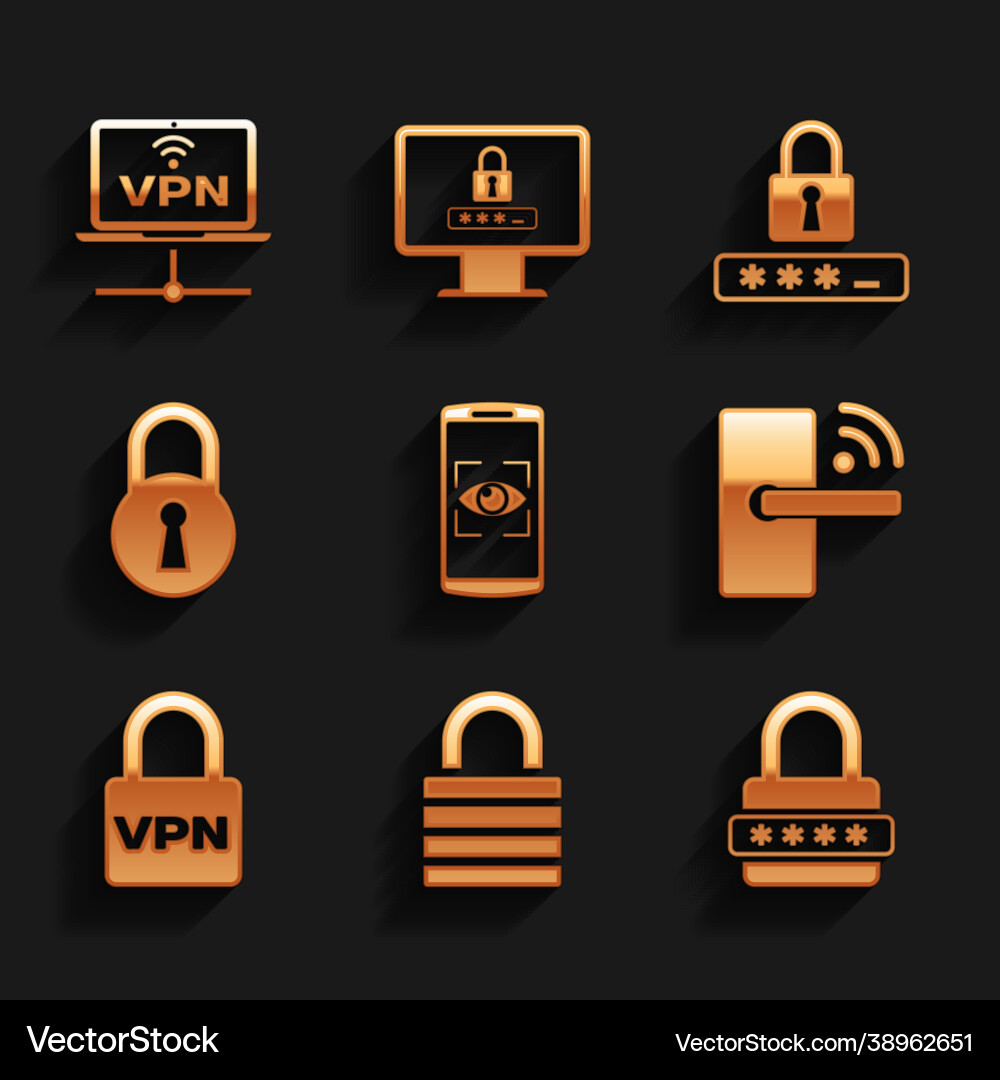 Set mobile and eye scan lock password protection Set mobile and eye scan lock password protection vector image
