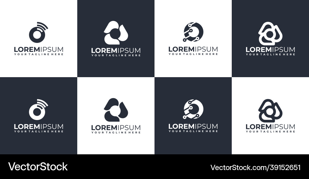 Set of abstract initial monogram o logo design Vector Image