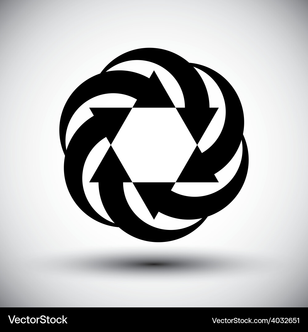 Six arrows loop conceptual icon abstract new idea vector image