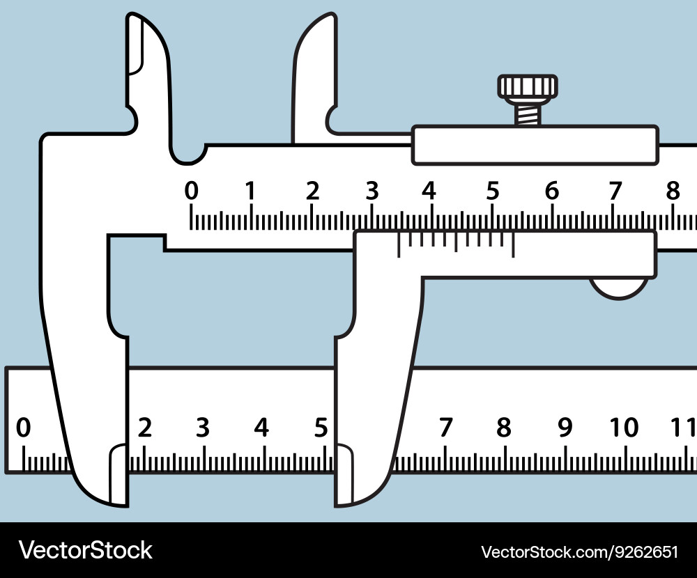Sliding calliper and rule Vector Image