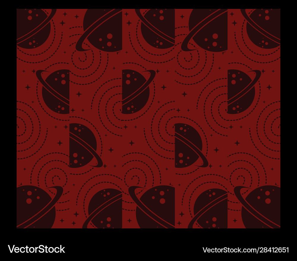 Space background with abstract shape and planets Vector Image