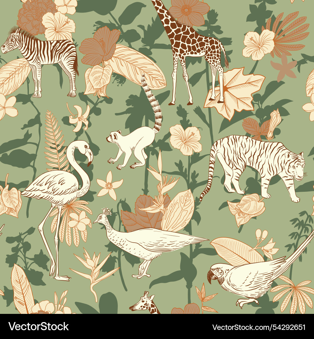 Tropical Animal Pattern Vector Image