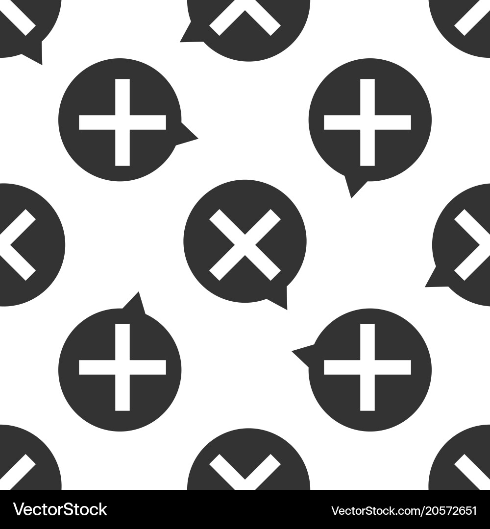 X mark cross in circle icon seamless pattern vector image