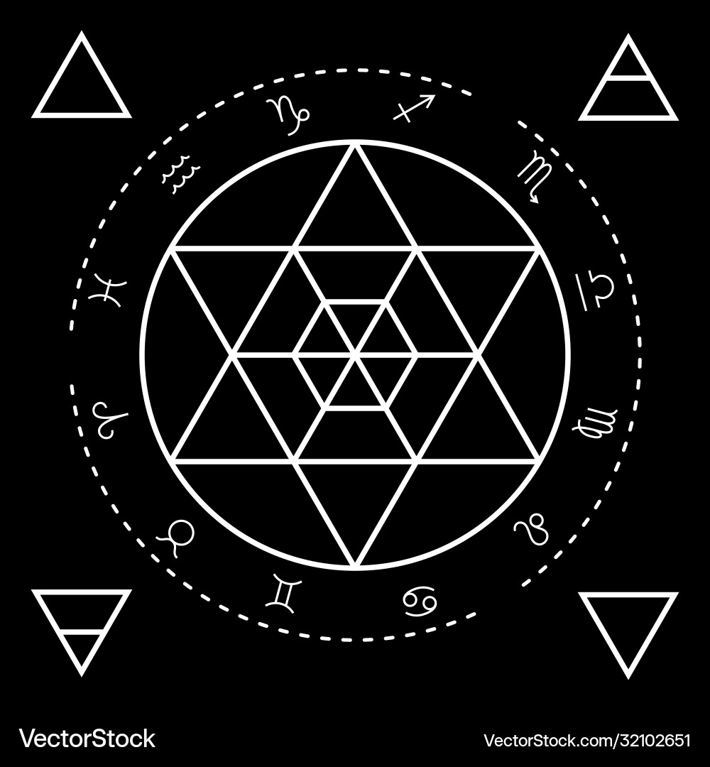 Zodiacal circle for studding astrology Zodiacal circle for studding astrology vector image