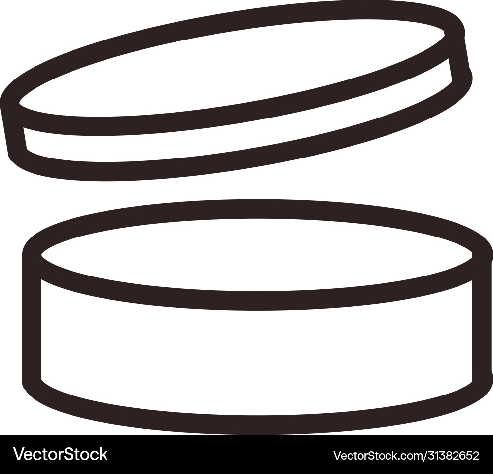 Box with circle shape flat style icon Box with circle shape flat style icon vector image