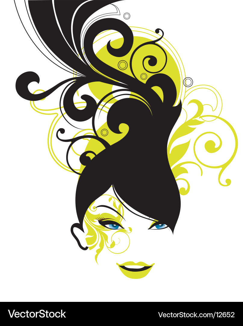 Elegant Floral Woman Vector Image
