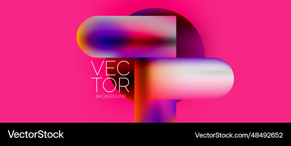 Geometric shapes fluid gradient abstract minimal vector image