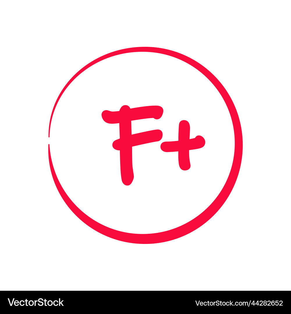 Grading system f grades for school with plus Grading system f grades for school with plus vector image