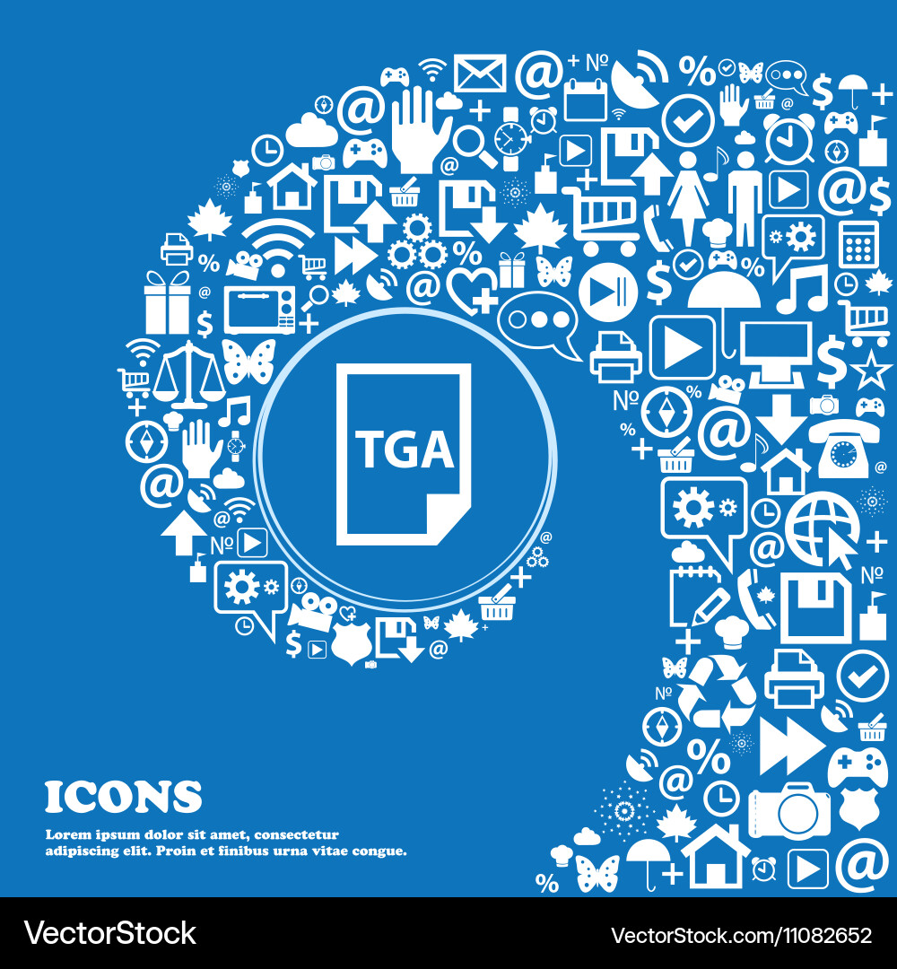 Image file type format tga icon nice set vector image