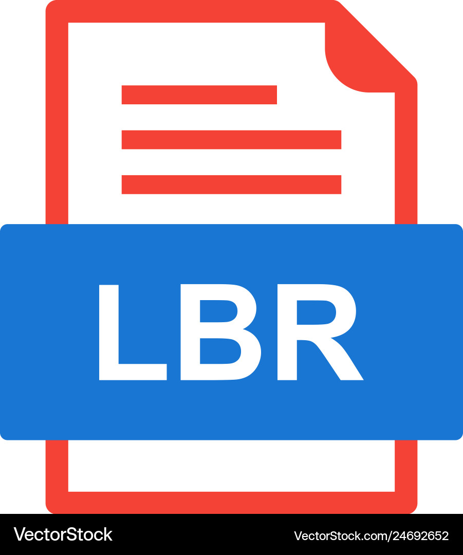Lbr file document icon vector image