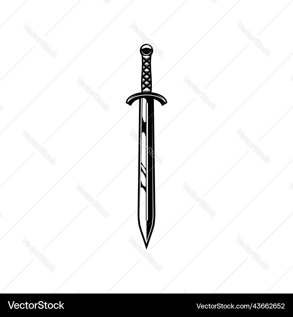 Medieval Sword with Sharp Blade vector image