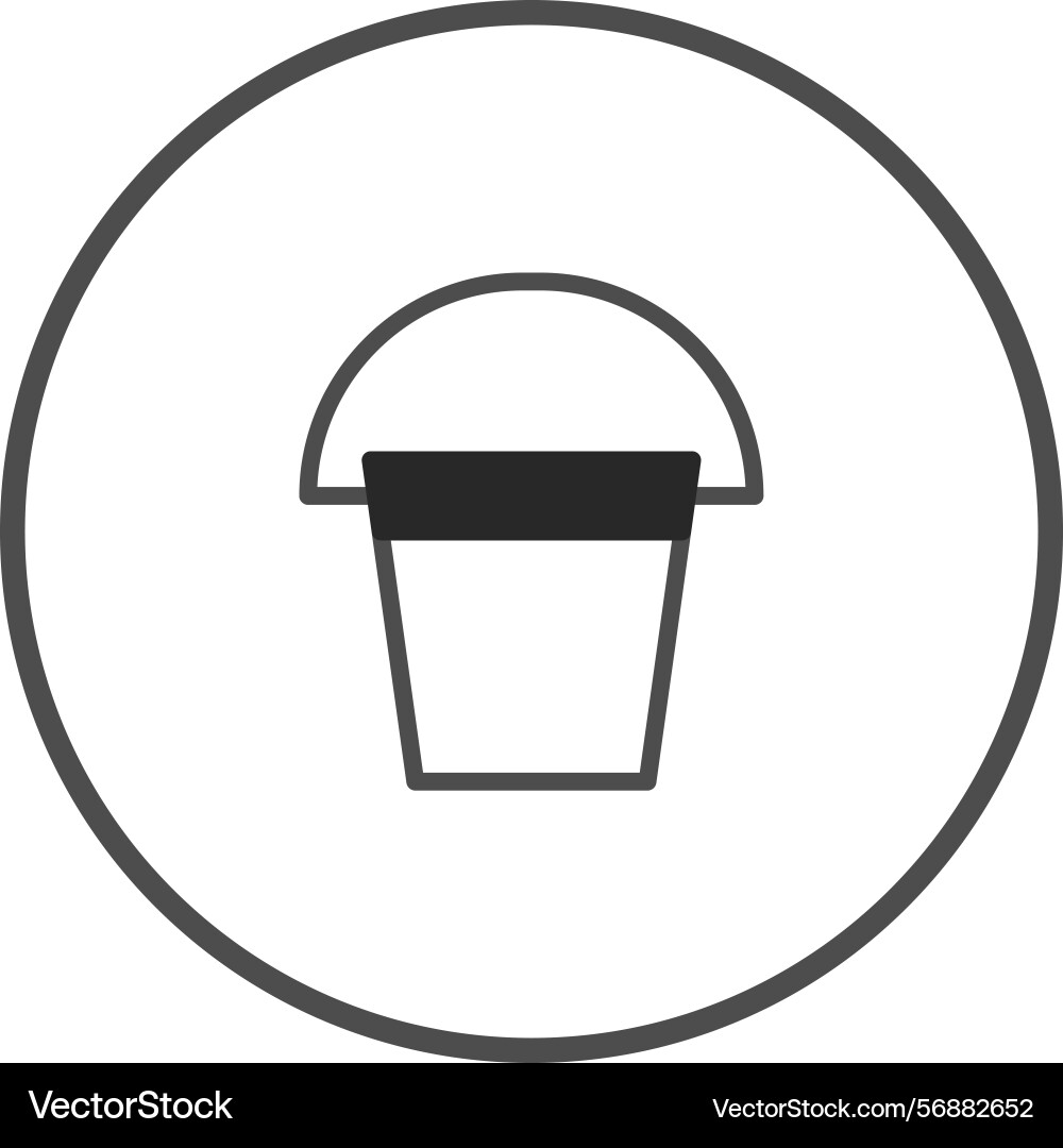 Minimalist bucket icon design simple graphics Vector Image
