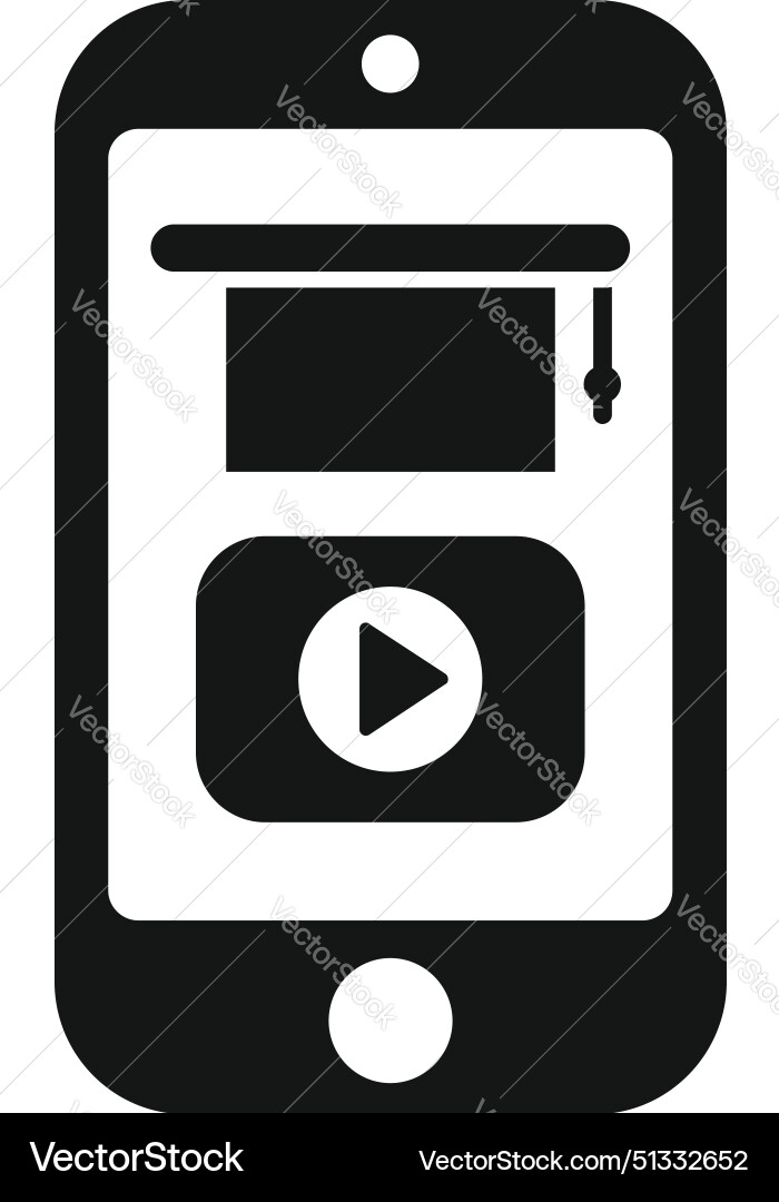 Mobile device with video player icon Mobile device with video player icon Vector Image