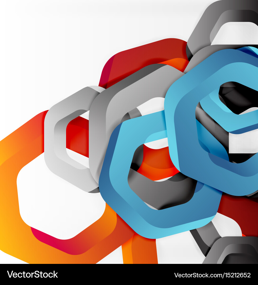 Overlapping hexagons design background vector image