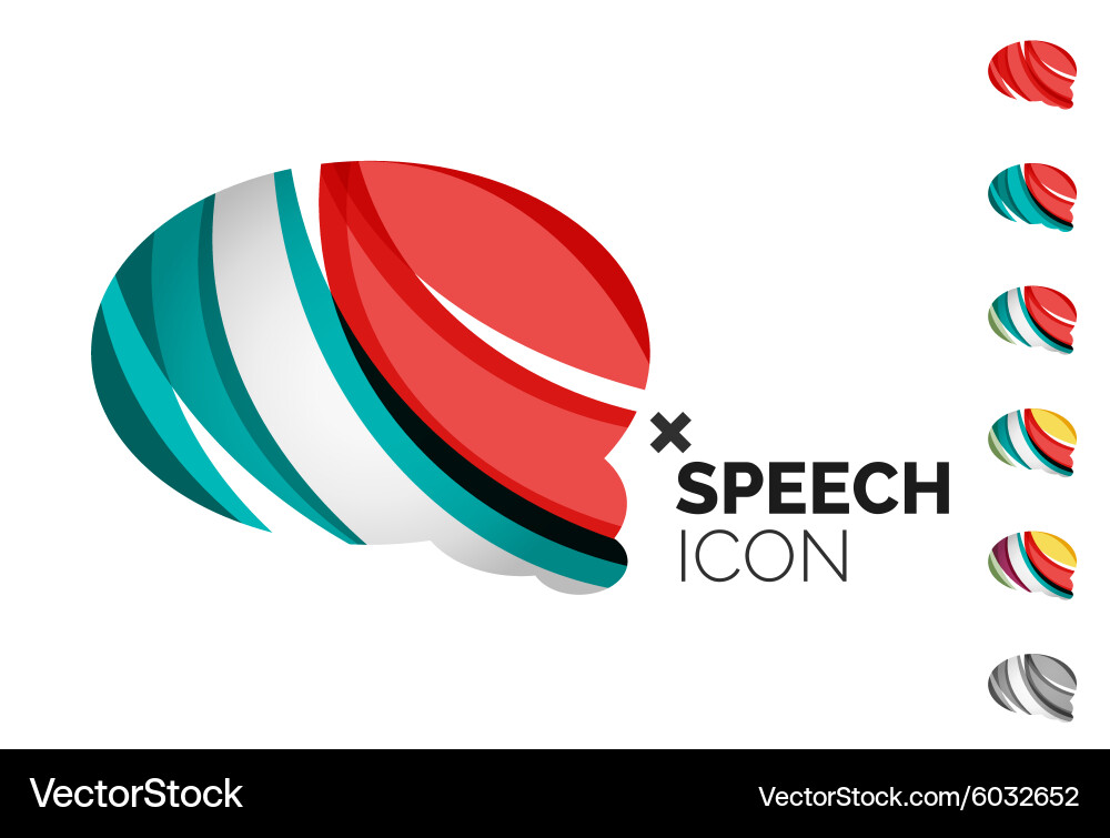 Set of abstract speech bubble and cloud icons vector image