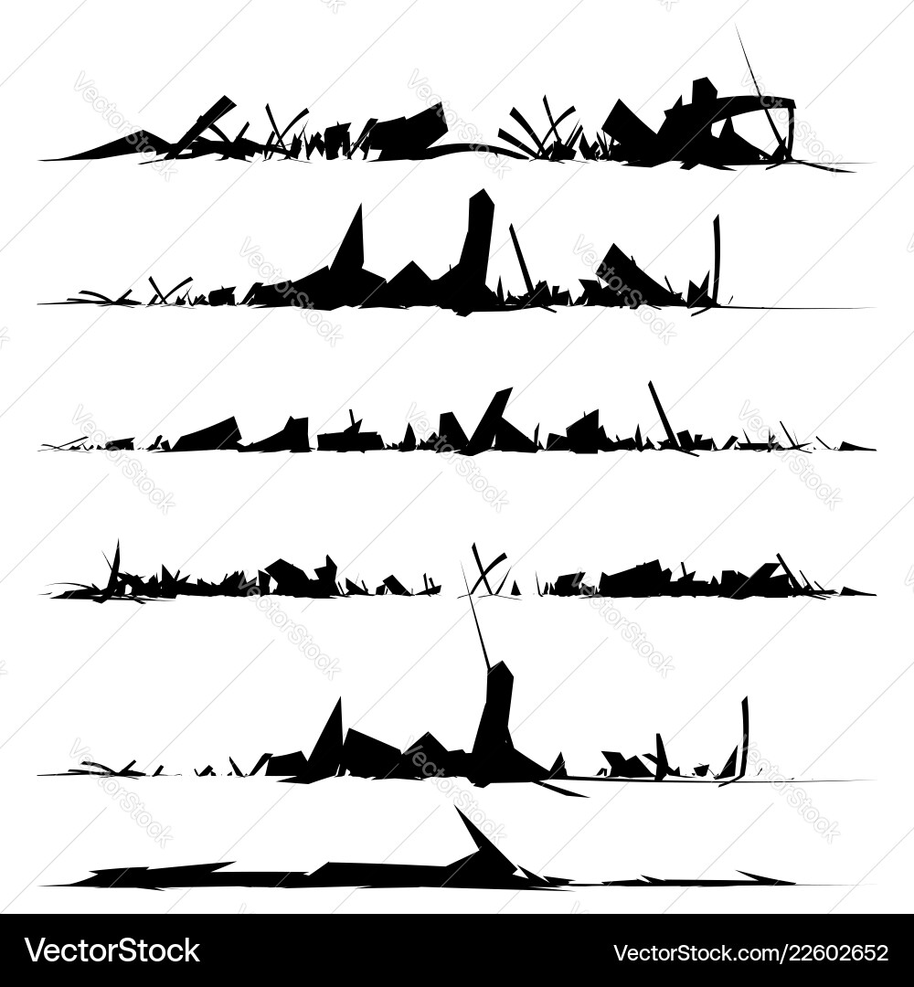 Set of textured rough and grungy elements Set of textured rough and grungy elements vector image
