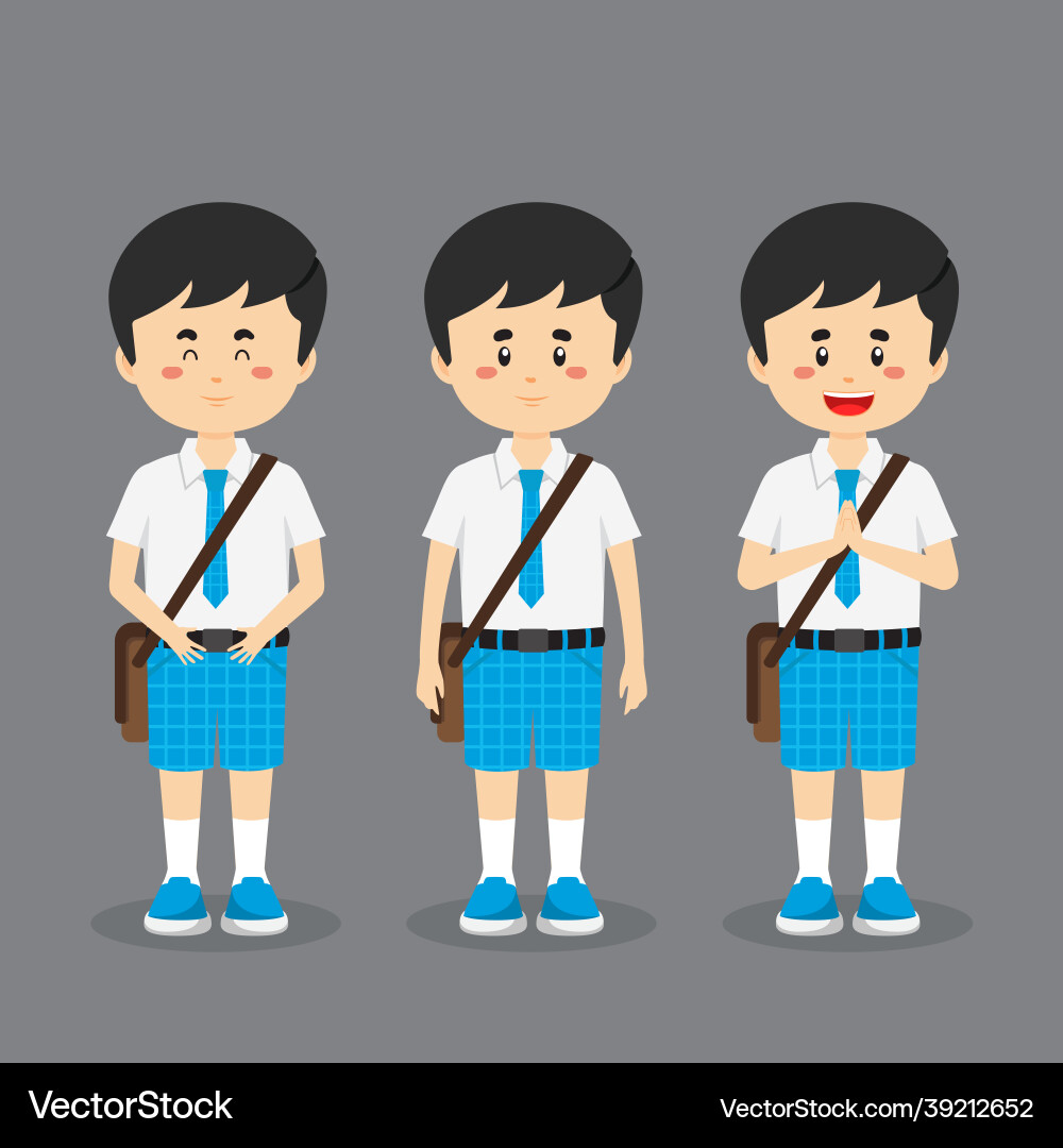 Student character with expression vector image