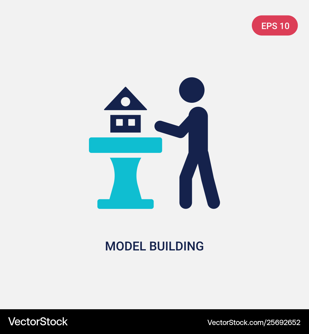 Two color model building icon from activity Two color model building icon from activity Vector Image