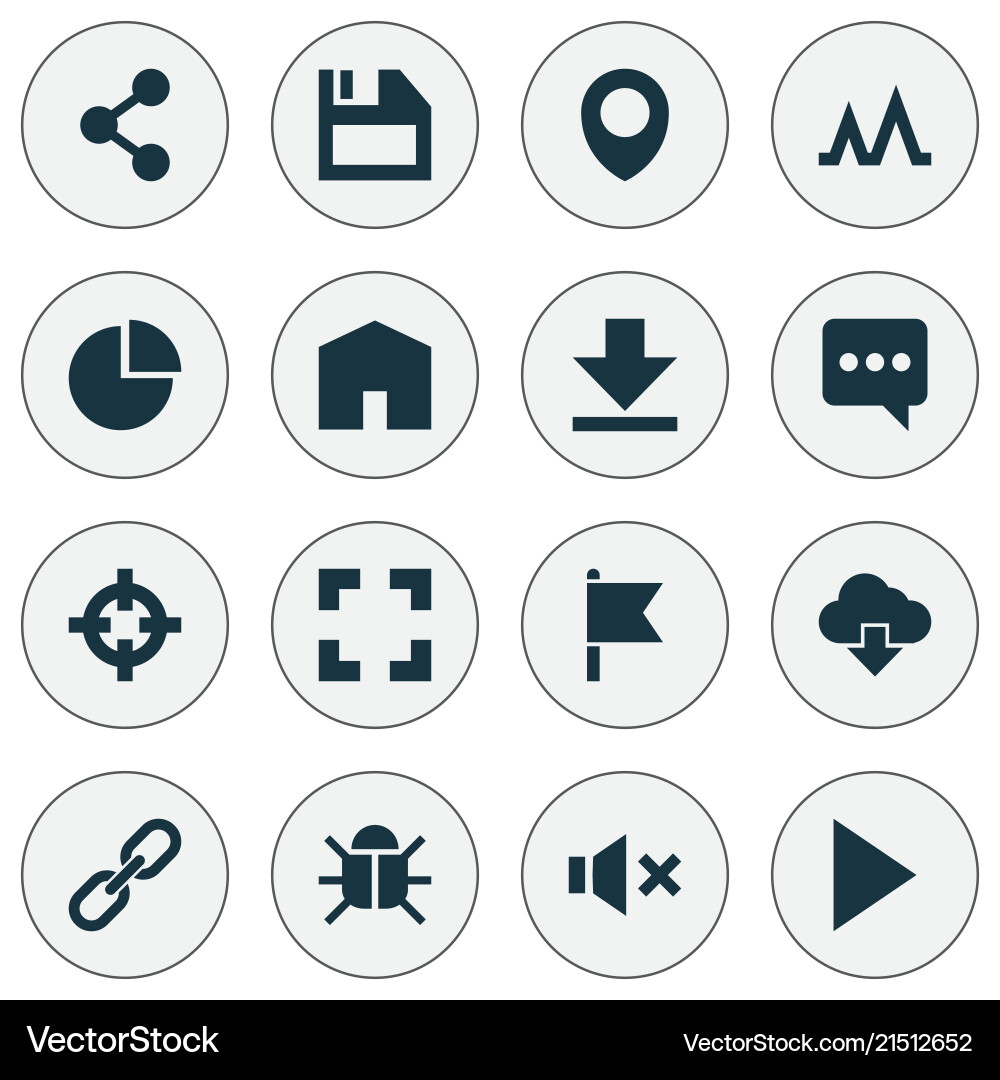 User icons set with target storage bug and other User icons set with target storage bug and other vector image