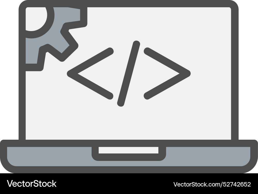 Web development line filled icon design vector image