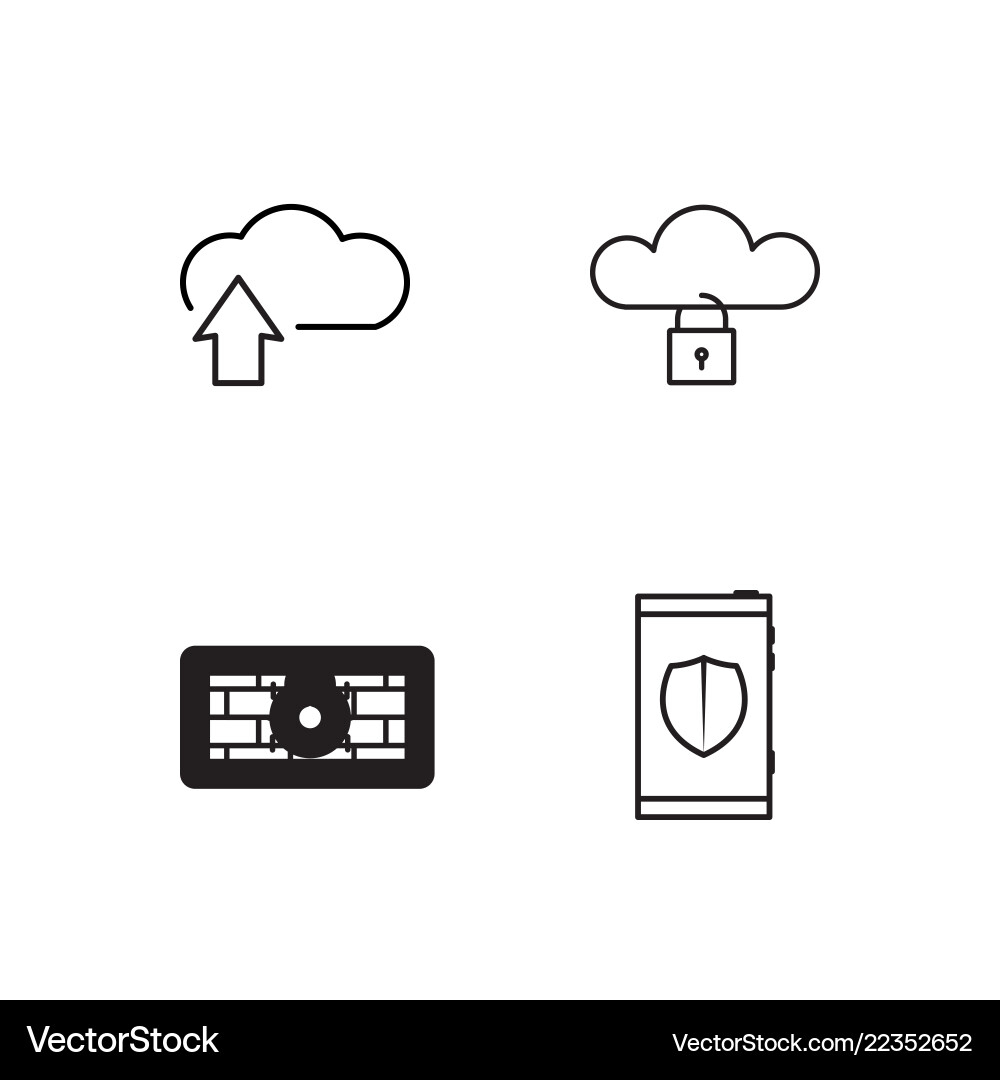 Web simple outlined icons set vector image