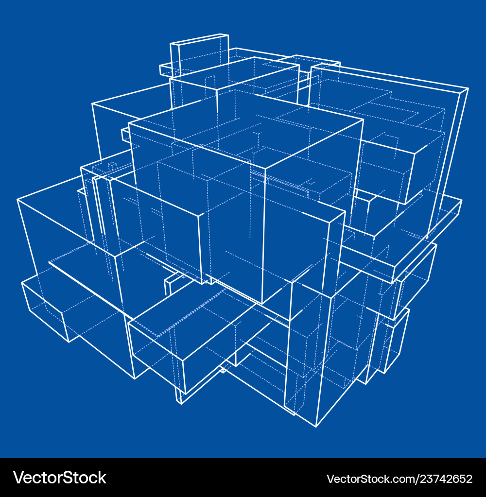 Wireframe boxes sketch style Wireframe boxes sketch style Vector Image
